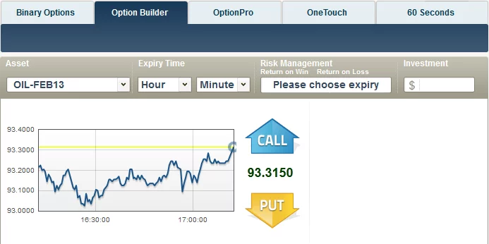 Ejemplo plataforma Option Builder para opciones personalizadas