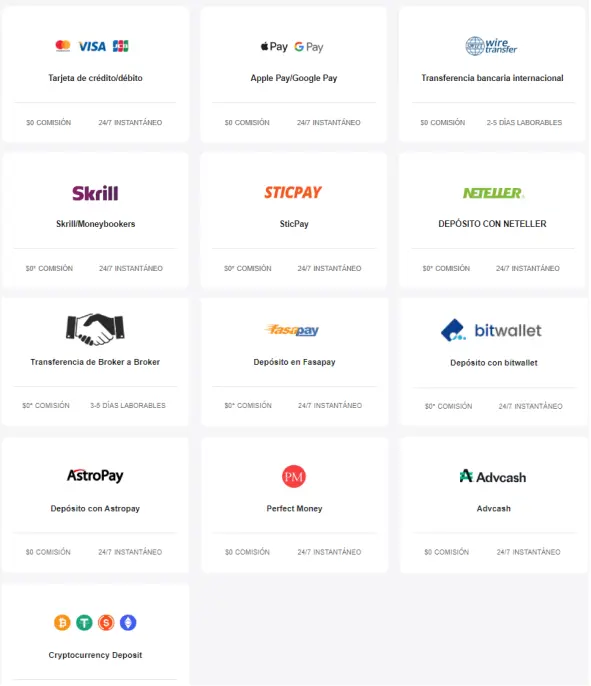 depósito de fondos en Vantage Markets 