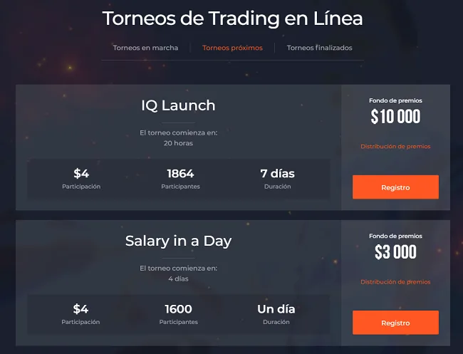 Reseña de IQ Option 2026 - Broker de Opciones y CFD Para Latam 7 Concursos de trading de IQ Option