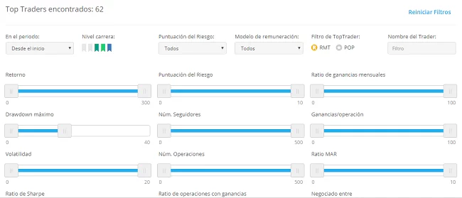filtros avanzados ayondo
