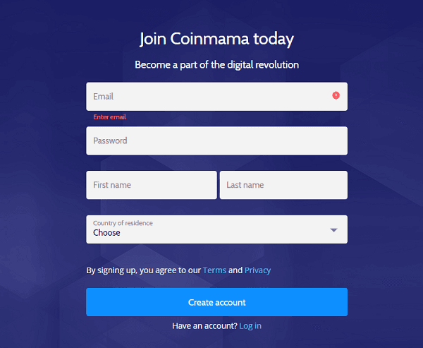 Reseña de Coinmama 2024 - Principales Servicios y Costos 3 registro coinmama