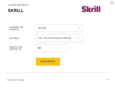 deposito skrill exness