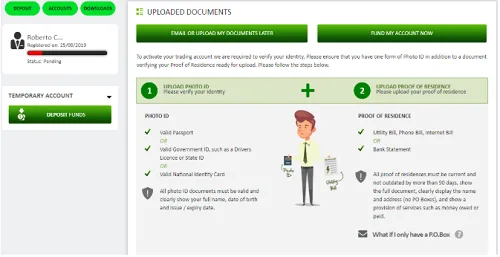 Documentos de verificación de ICMarkets