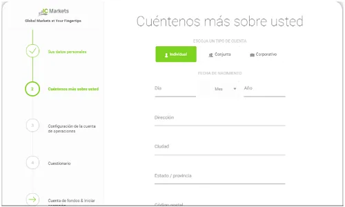 Apertura de una cuenta en ICMarkets