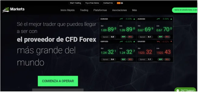 sitio web del broker ICMarkets