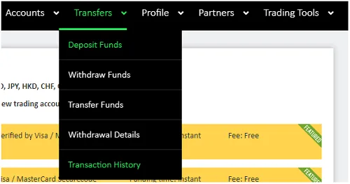 transferencias de ICMarkets