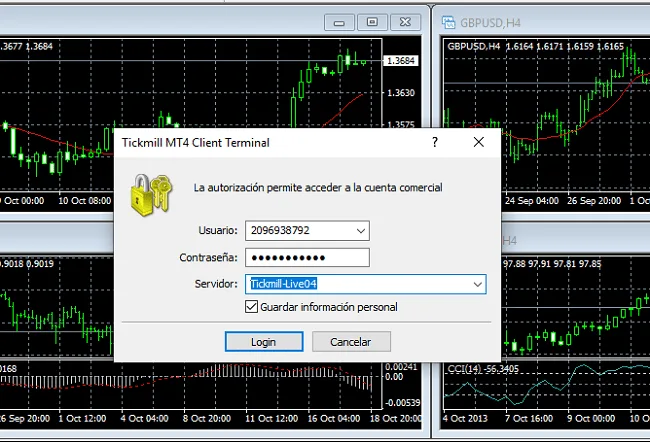 Cuenta Demo del Broker Tickmill 2026 7 Acceso a MT4 de Tickmill