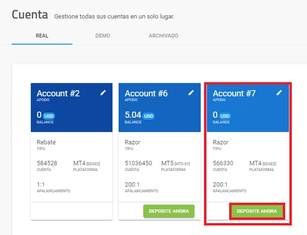 Tutorial de Pepperstone - Guía Para Operadores Forex 16 Depósito de fondos en una cuenta real