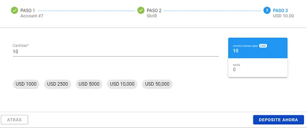 Tutorial de Pepperstone - Guía Para Operadores Forex 19 Depósito con Skrill en Pepperstone