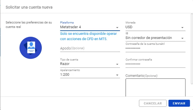 Tutorial de Pepperstone - Guía Para Operadores Forex 13 Solicitud de cuenta nueva en Pepperstone