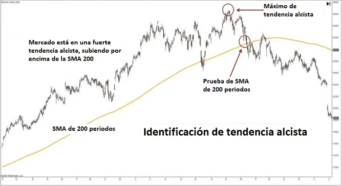 Reversiones del precio en zona de retroceso del 50% 2 Tendencia alcista marcada por SMA 200