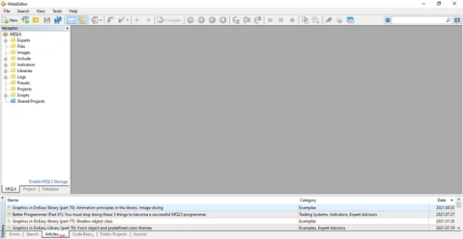 Creación de un indicador personalizado de EMA en MT4: Guía paso a paso 3 MetaEditor de Metatrader 4