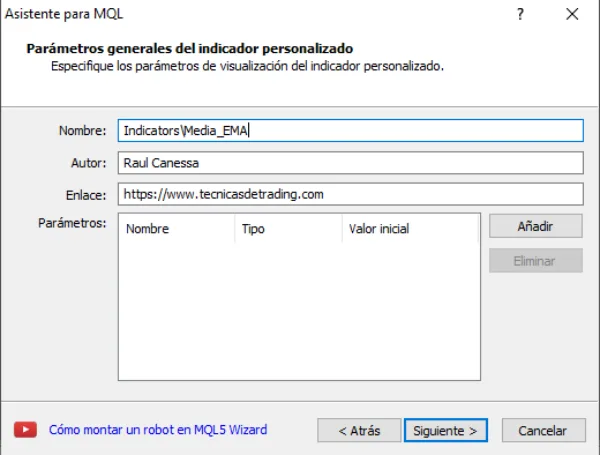 Creación de un indicador personalizado de EMA en MT4: Guía paso a paso 5 asistente mql4 2