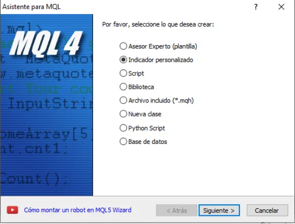 Creación de un indicador personalizado de EMA en MT4: Guía paso a paso 4 Asistente de Metatrader 4
