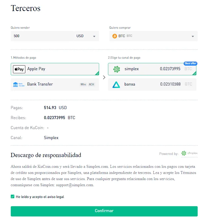 compra cripto fiat kukoin