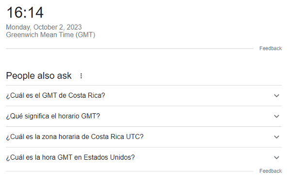 Hora GMT actual