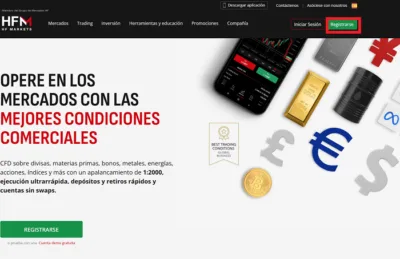 Sitio web de HF Markets