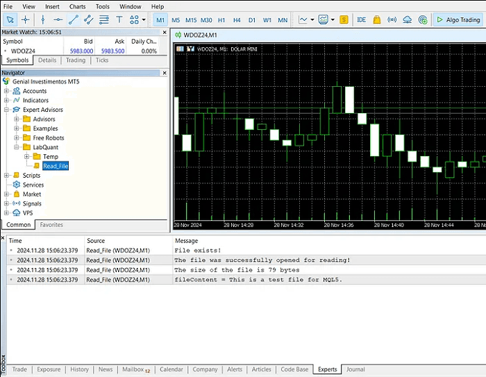 Ejecución de scripts en MT5