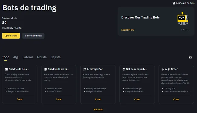 Bots de trading de Binance