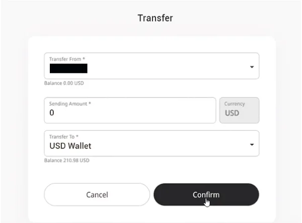 billetera usd tickmill