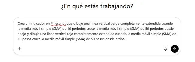 ¿Como crear un indicador de TradingView con ChatGTP? 4 prompt indicador cruce ma chatgtp