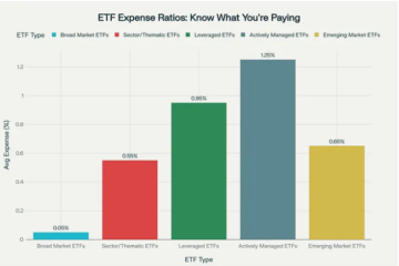 Los 5 errores más comunes que cometen los nuevos inversores con los ETFs 11 La comparación de los ratios de gastos promedio entre diferentes categorías de ETF muestra diferencias de costos significativas