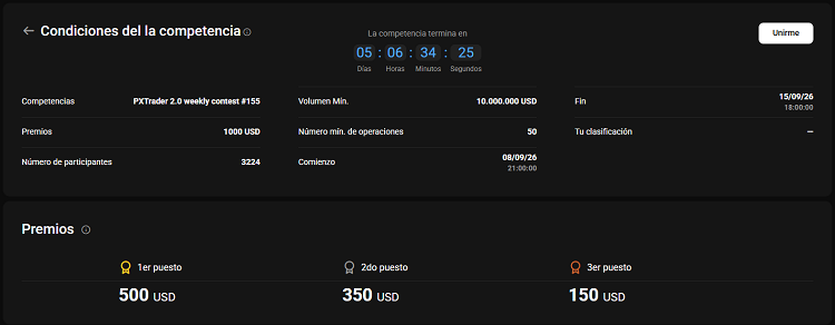 Concursos de Trading Demo de PrimeXBT 4 plataforma concursos